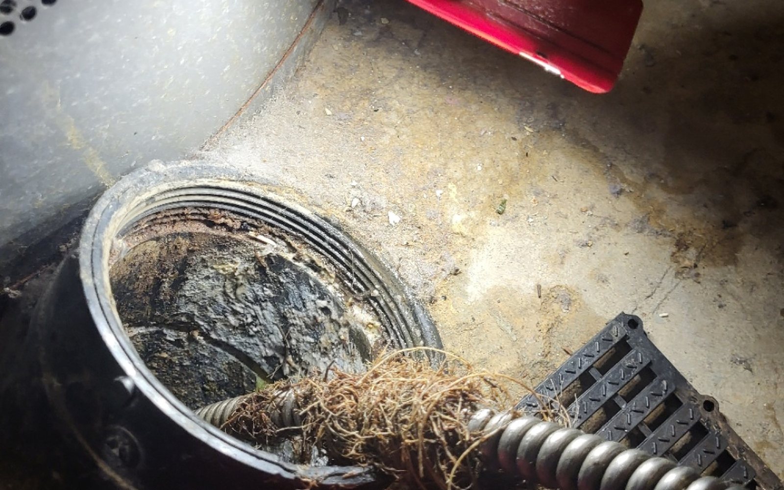 An emergency plumbing repair underway